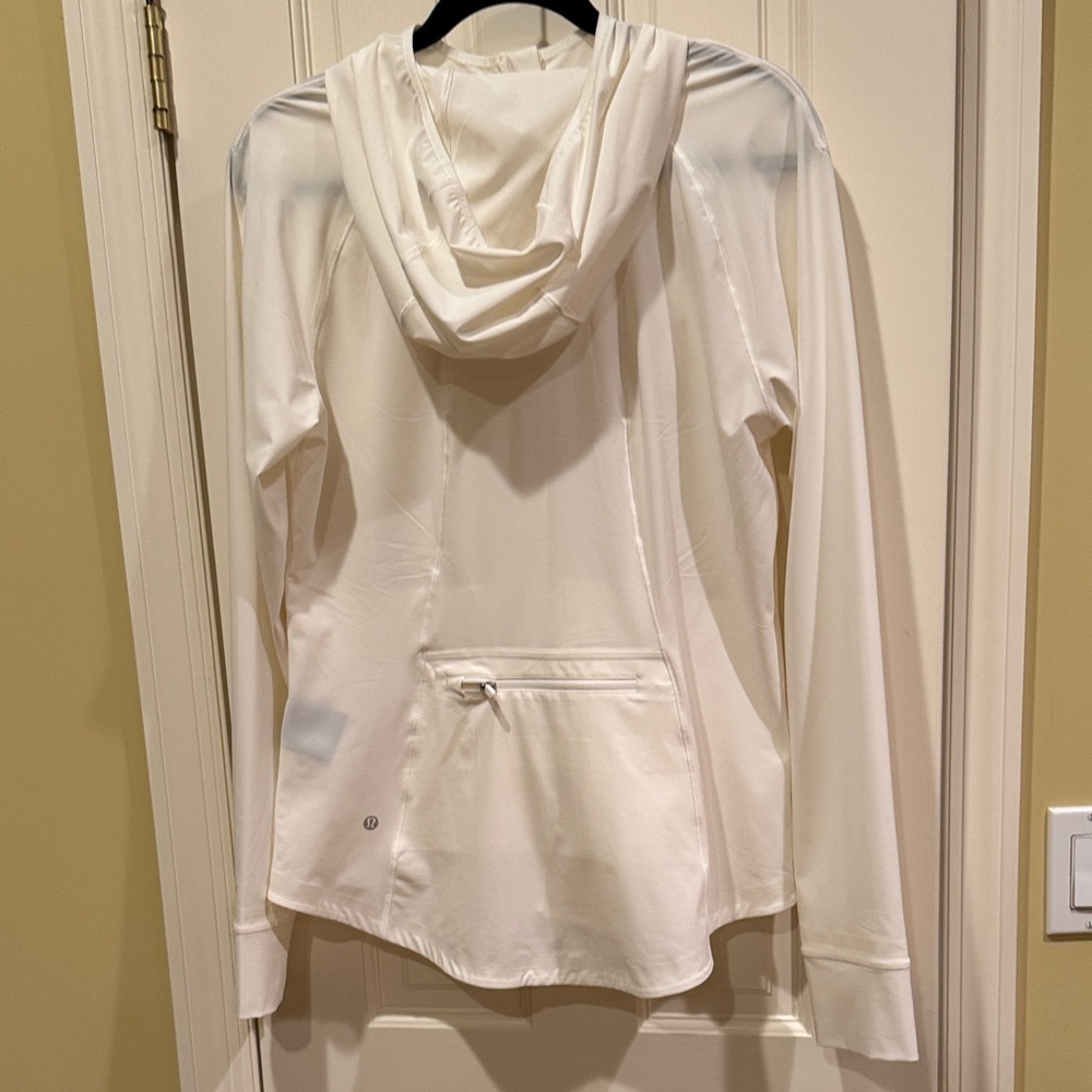lululemon Off White light weight jacket with hood size 12 - Picture 2 of 2